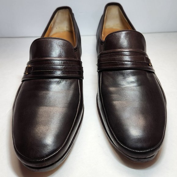 BALLY Brown Slip On Soft Leather Loafers Men\'s 9 1/2 D Made In Switzerland main image 9